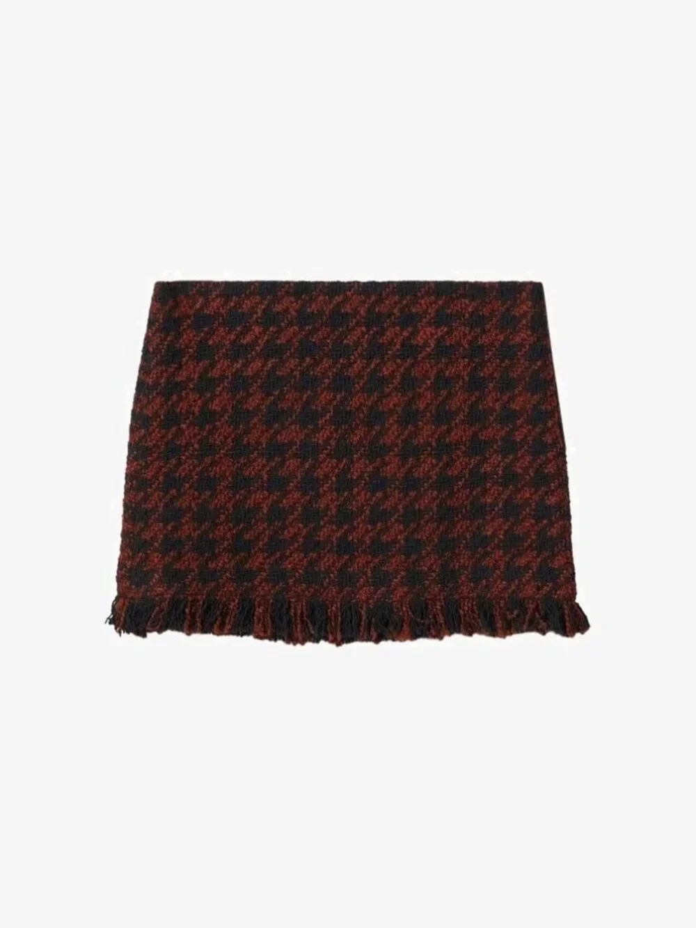 MANGO Women's Fringed Tweed Preppy A-line Mini Skirt Sz XL * NWT *